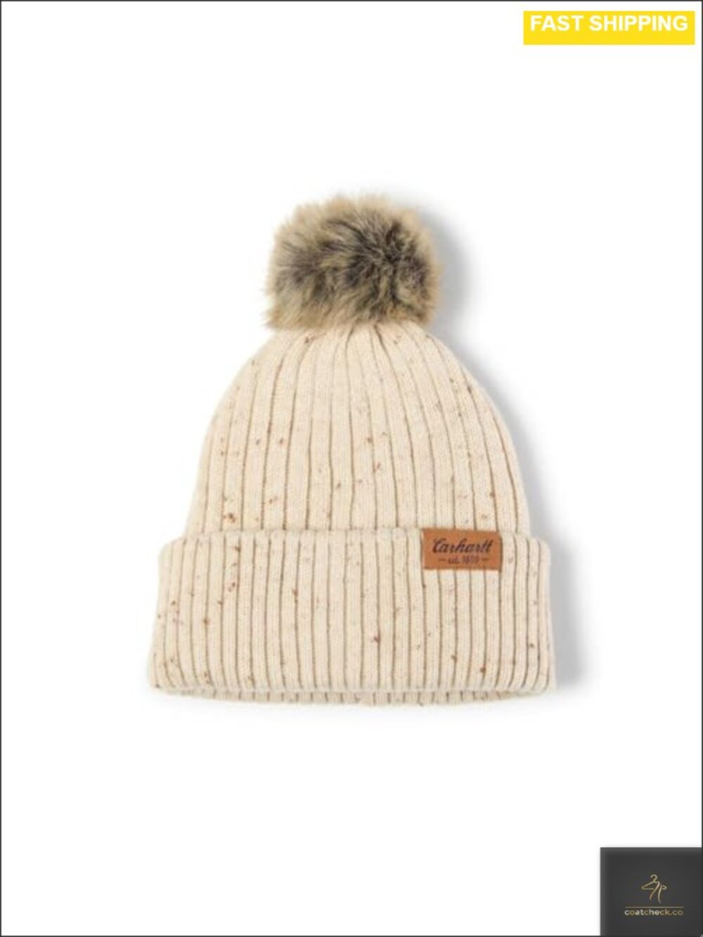 Knit Faux Fur Pom-pom Beanie